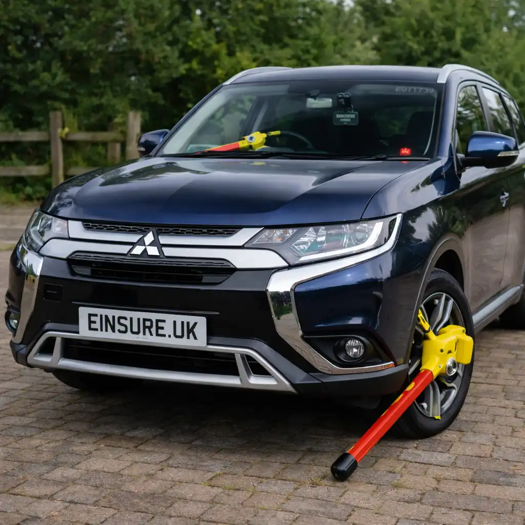 Mitsubishi Outlander in Dark Blue with security devices
