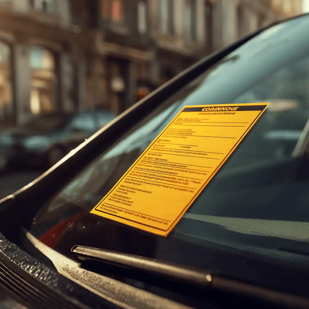 Penalty Charge Notice stuck to a car windscreen