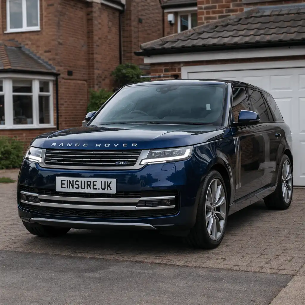 Dark Blue Range Rover parked on a driveway of a house in West Bridgeford